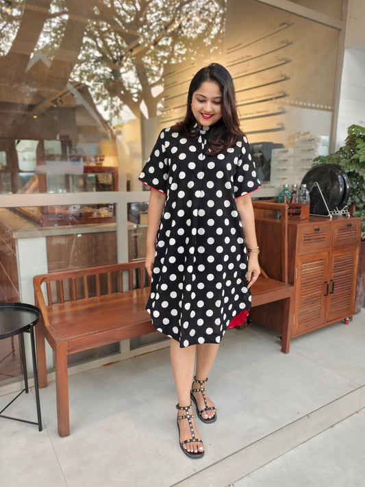 BW Polka Dot Loose Fit Dress